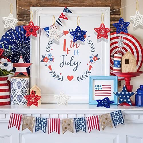 GuassLee 4th of July Decorative Balls 18pcs Red White Blue