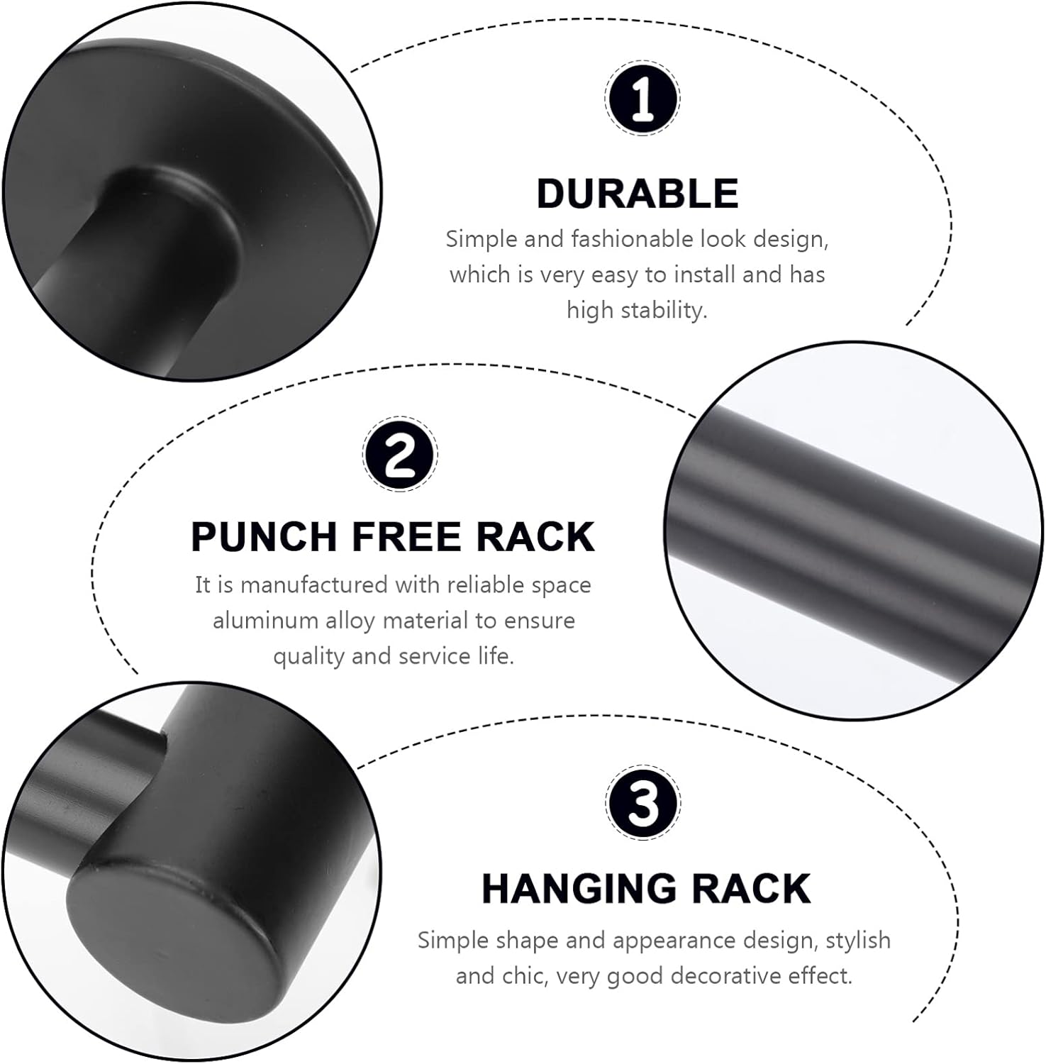 GLEAVI 1Pc Wall Mounted Towel Rack 1