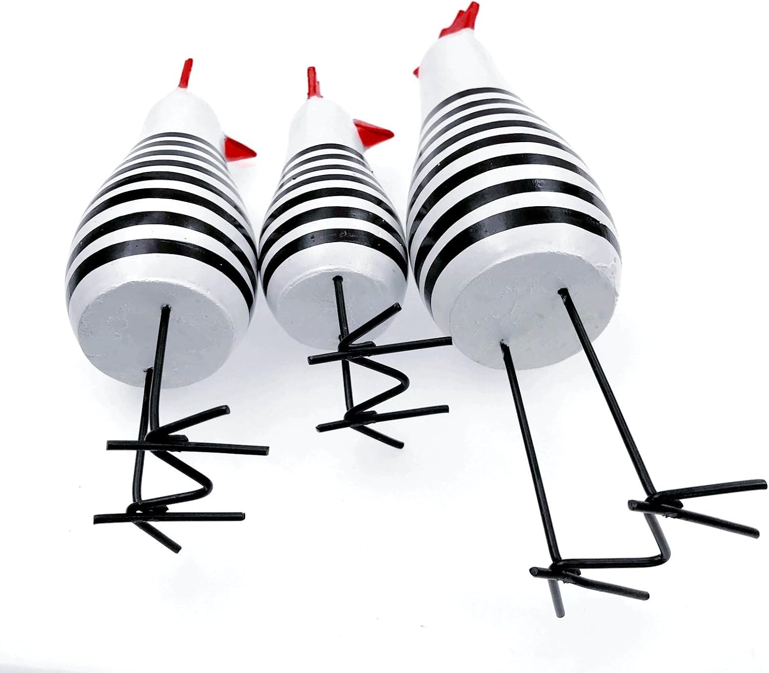 JZK 3 Wooden Chicken Ornament Set for Home Office Decor