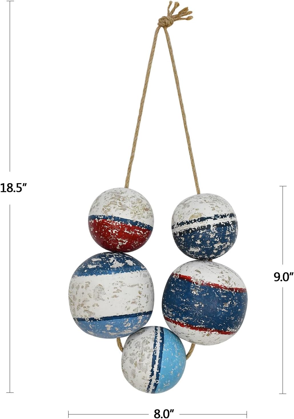 Rustic Wood Fishing Float Wall Decor Hanging Ornaments