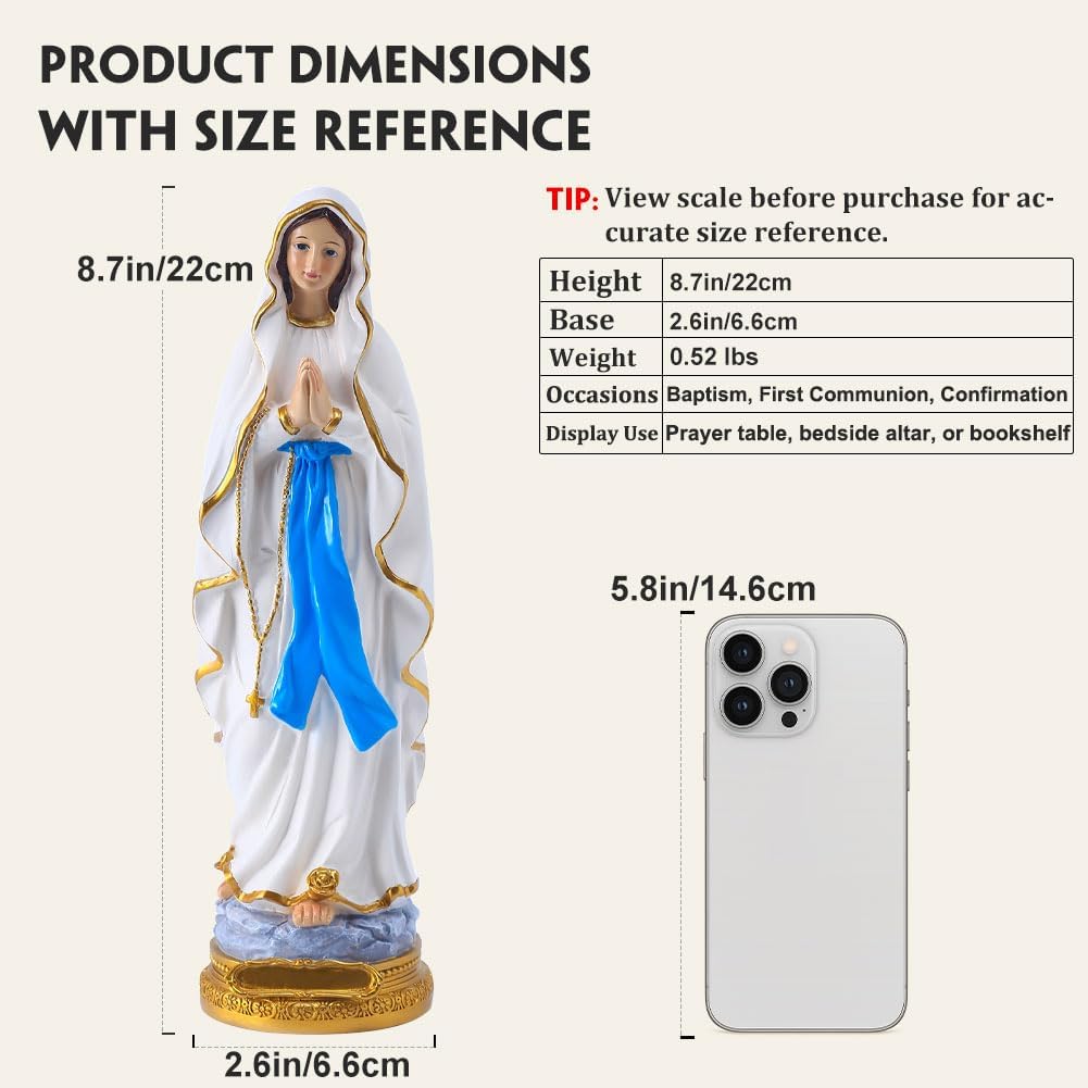 QIANLING 87 Virgin Mary Statue for Catholic Decor