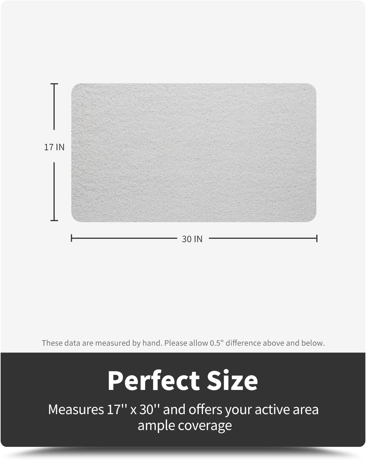 MontVoo Non-Slip Bath Mat 17x30 Inch Quick Drying