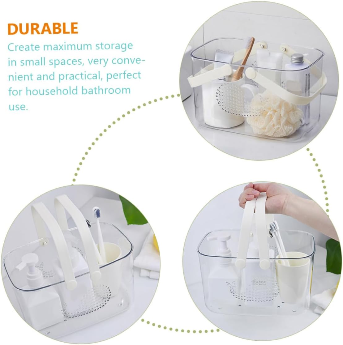 Whale Shaped Plastic Bathroom Basket with Handle