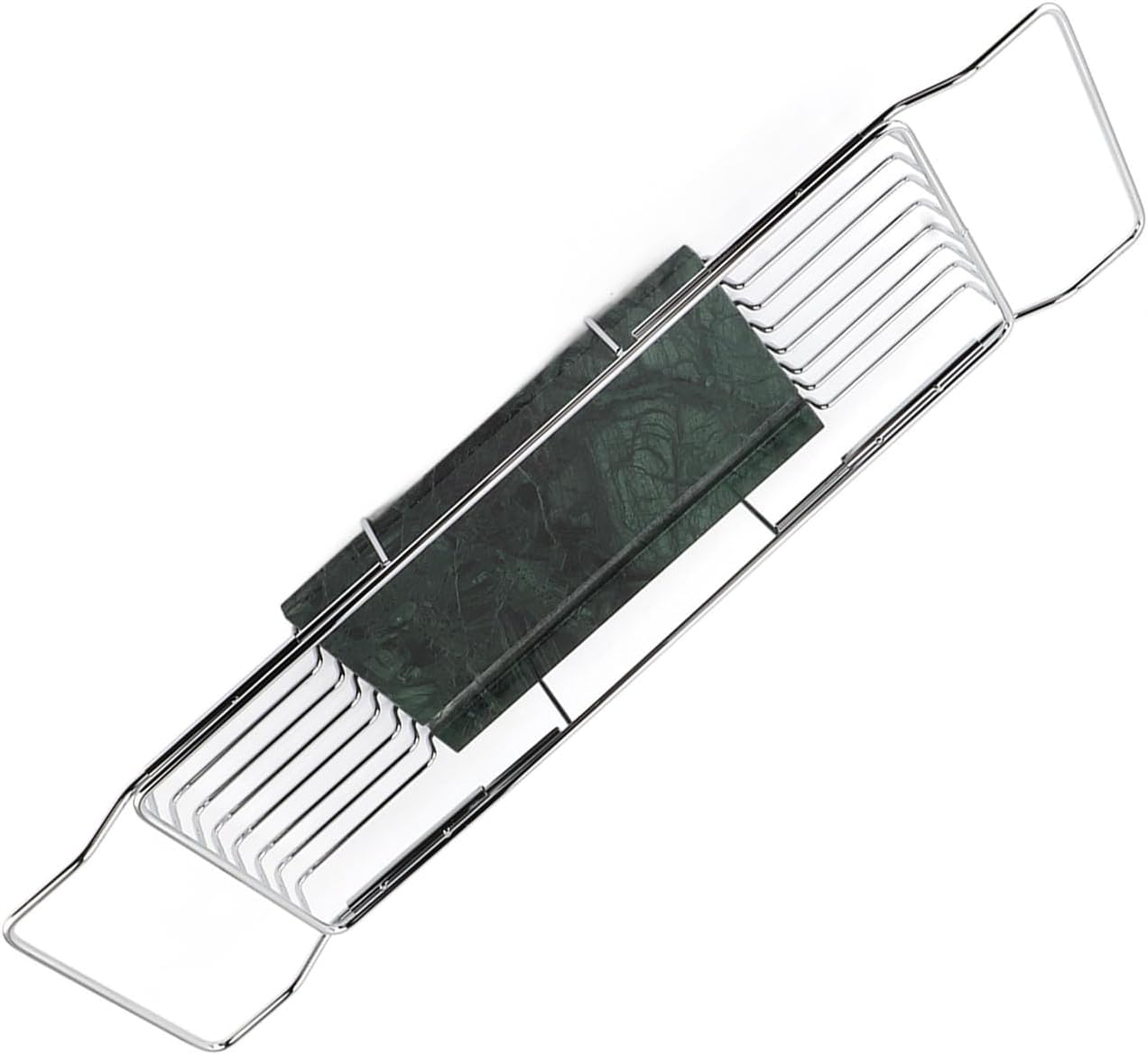 Fafeicy Metal Marble Bathtub Rack - Silver Green