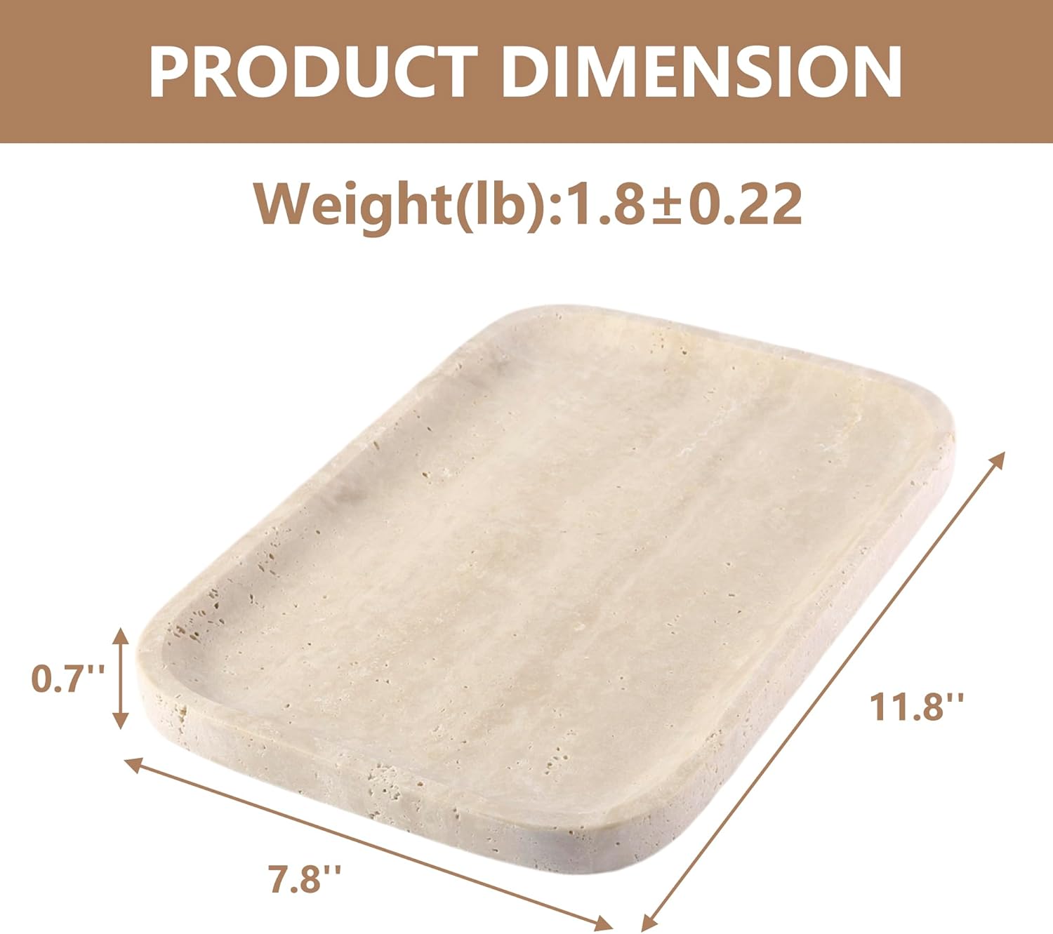 Karibiber Marble Vanity Tray for Bathroom Kitchen Organizer
