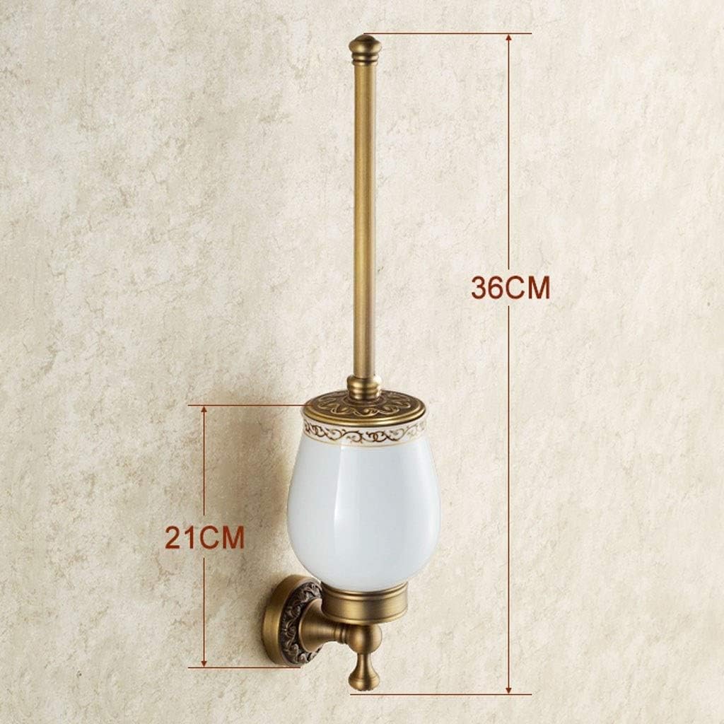 NOVOCE Toilet Brush Holder with Antique Brass Engraving