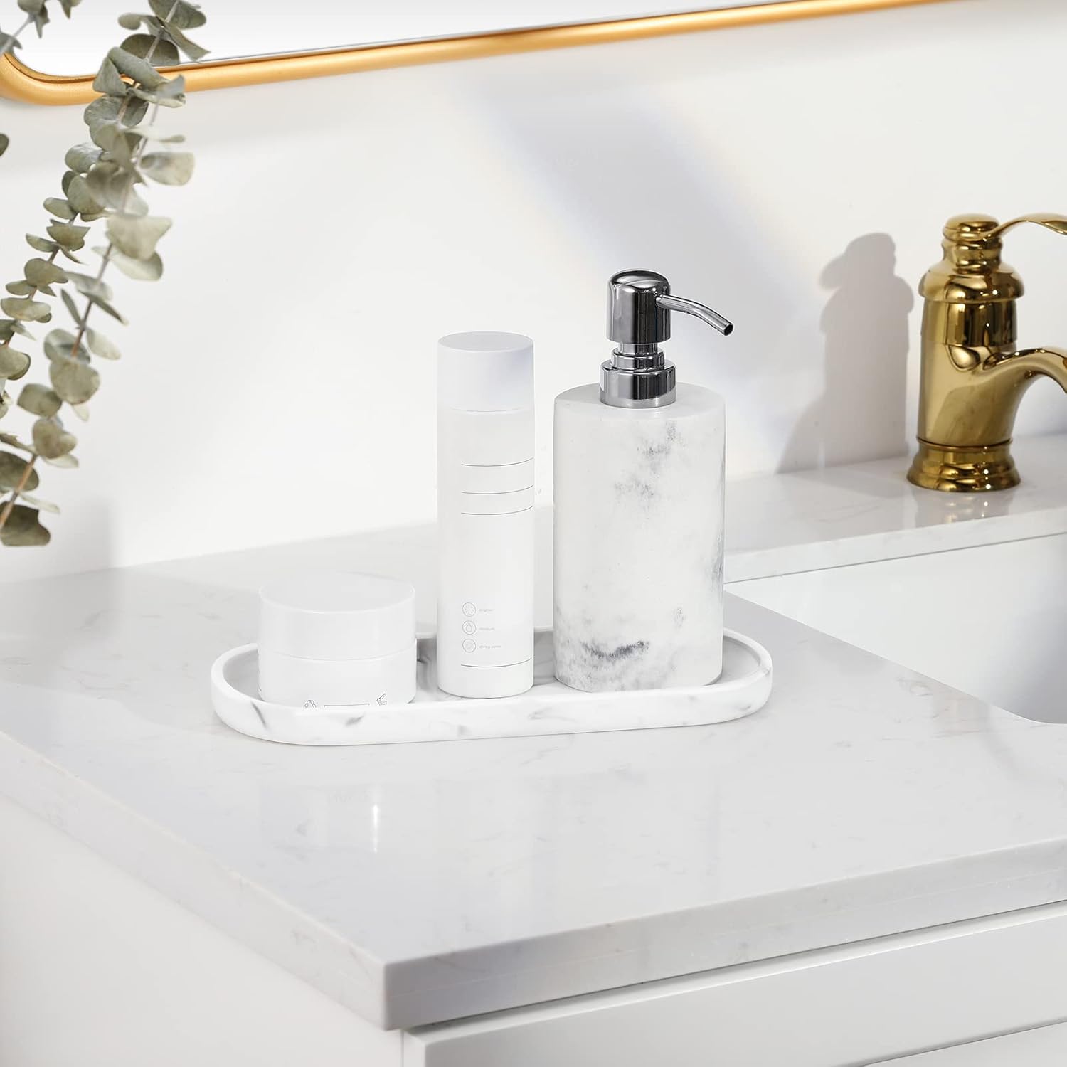 Luxspire Marble Bathroom Vanity Tray 10in