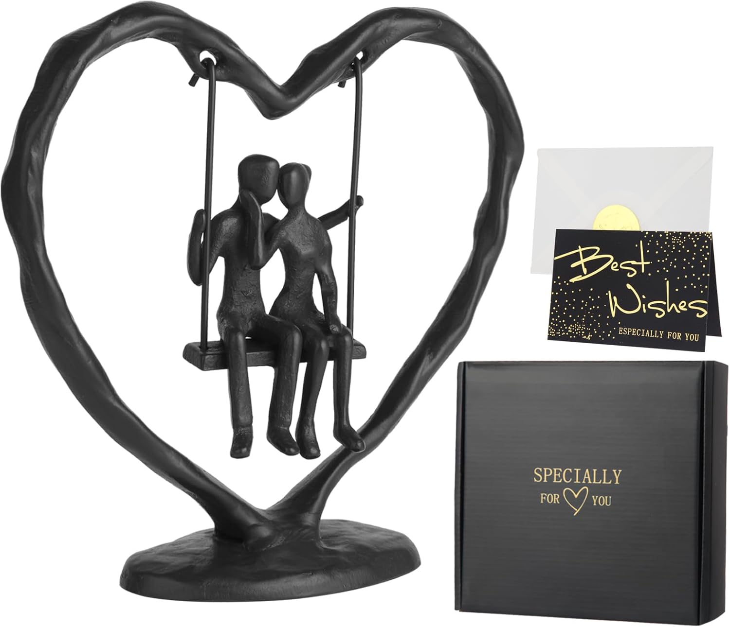 Iron Heart Couple Sculpture for Wedding and Anniversary