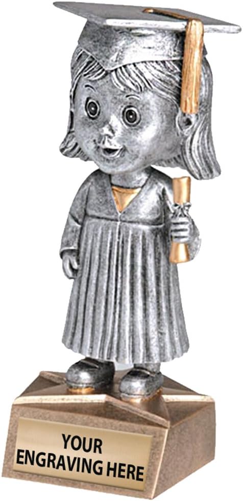 Crown Awards Graduation Trophy - 6 Female Graduate Bobble Head Sculpture