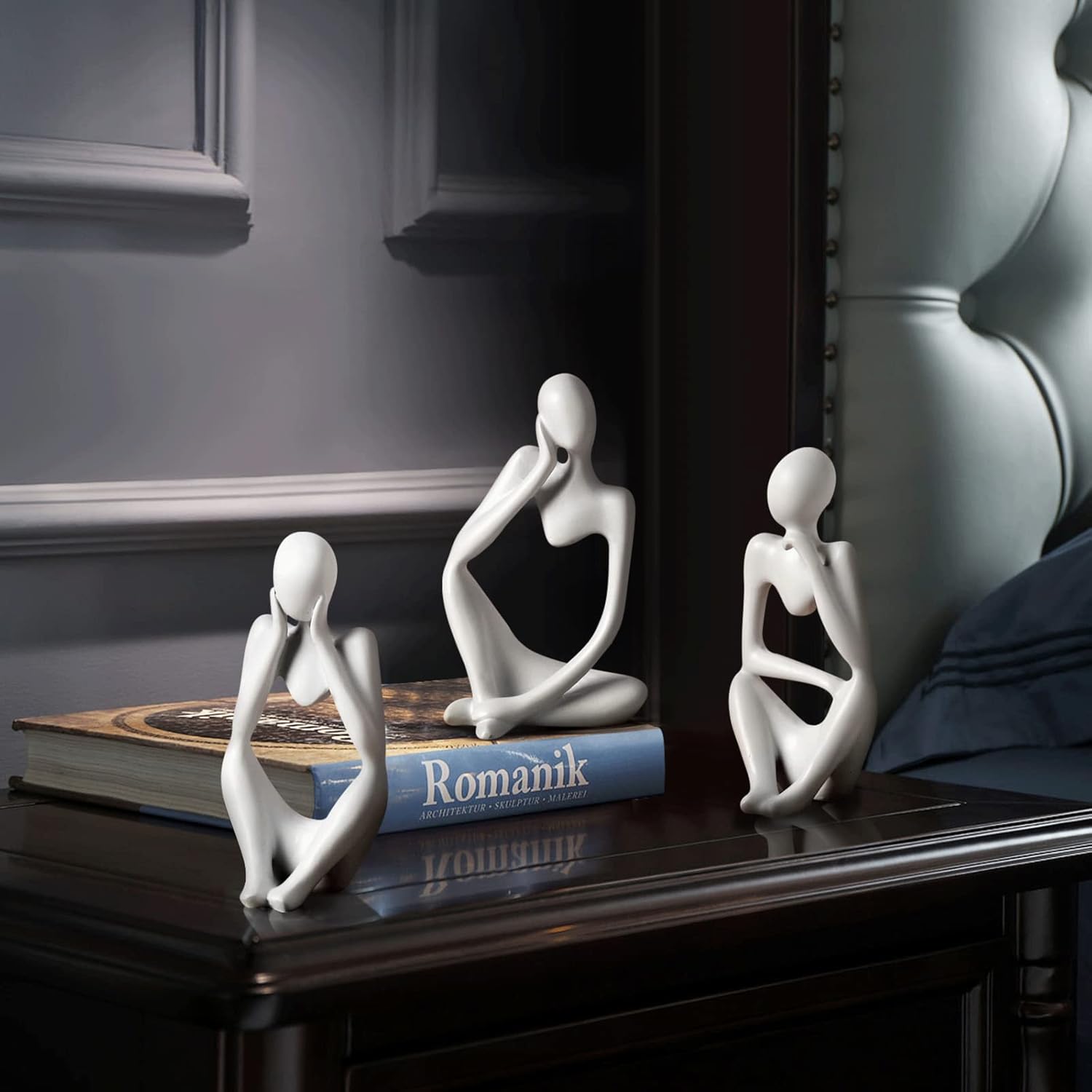 BrownLove 3pcs Decor Abstract Thinker Statues Resin Art Sculptures