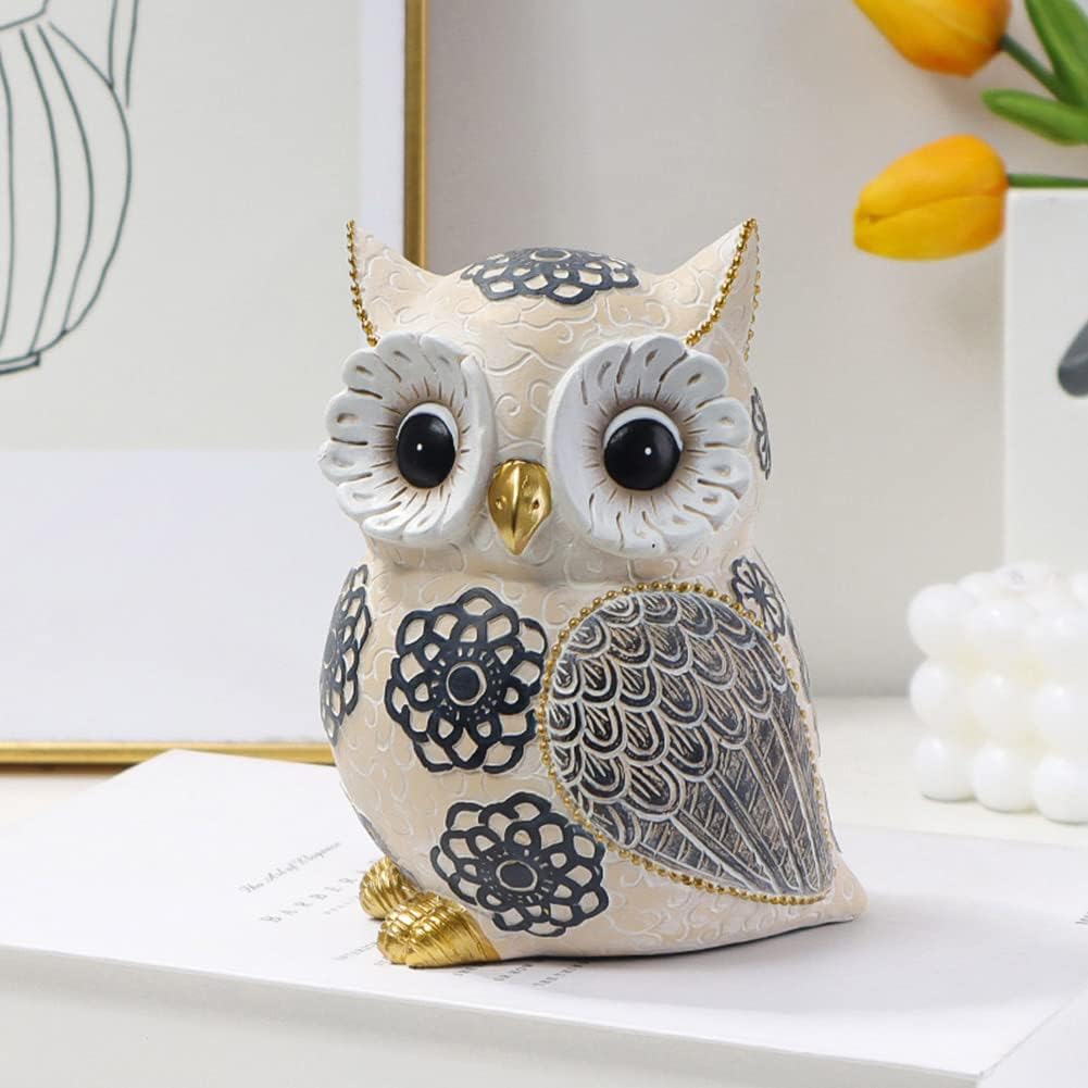 Oinas White Owl Statue - Home Decor Accent for Owl Lovers