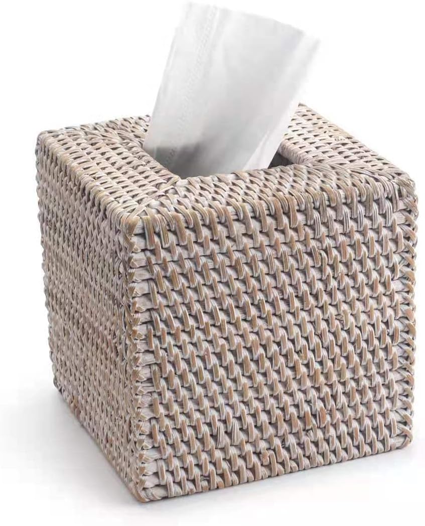 YANGQIHOME Rattan Tissue Box Cover Square 1