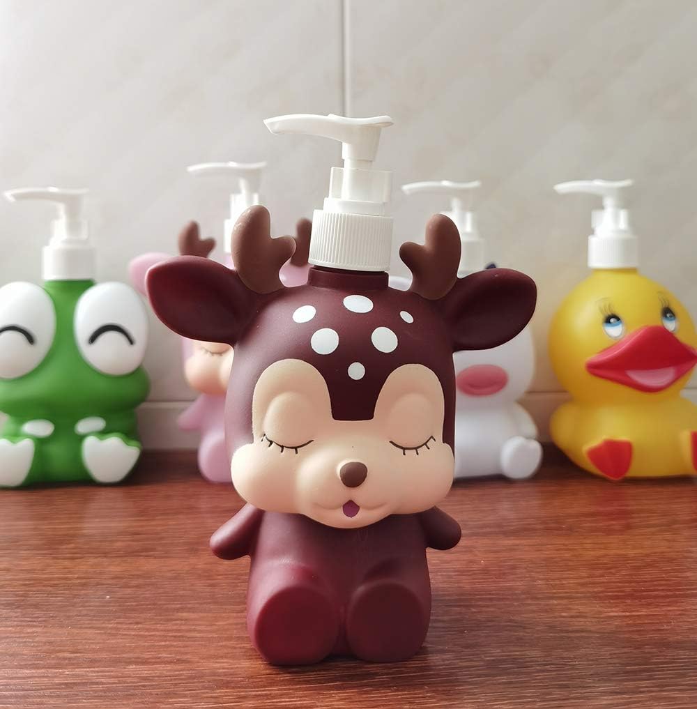 Hyever Pink Deer Hand Soap Dispenser Cute Cartoon Design