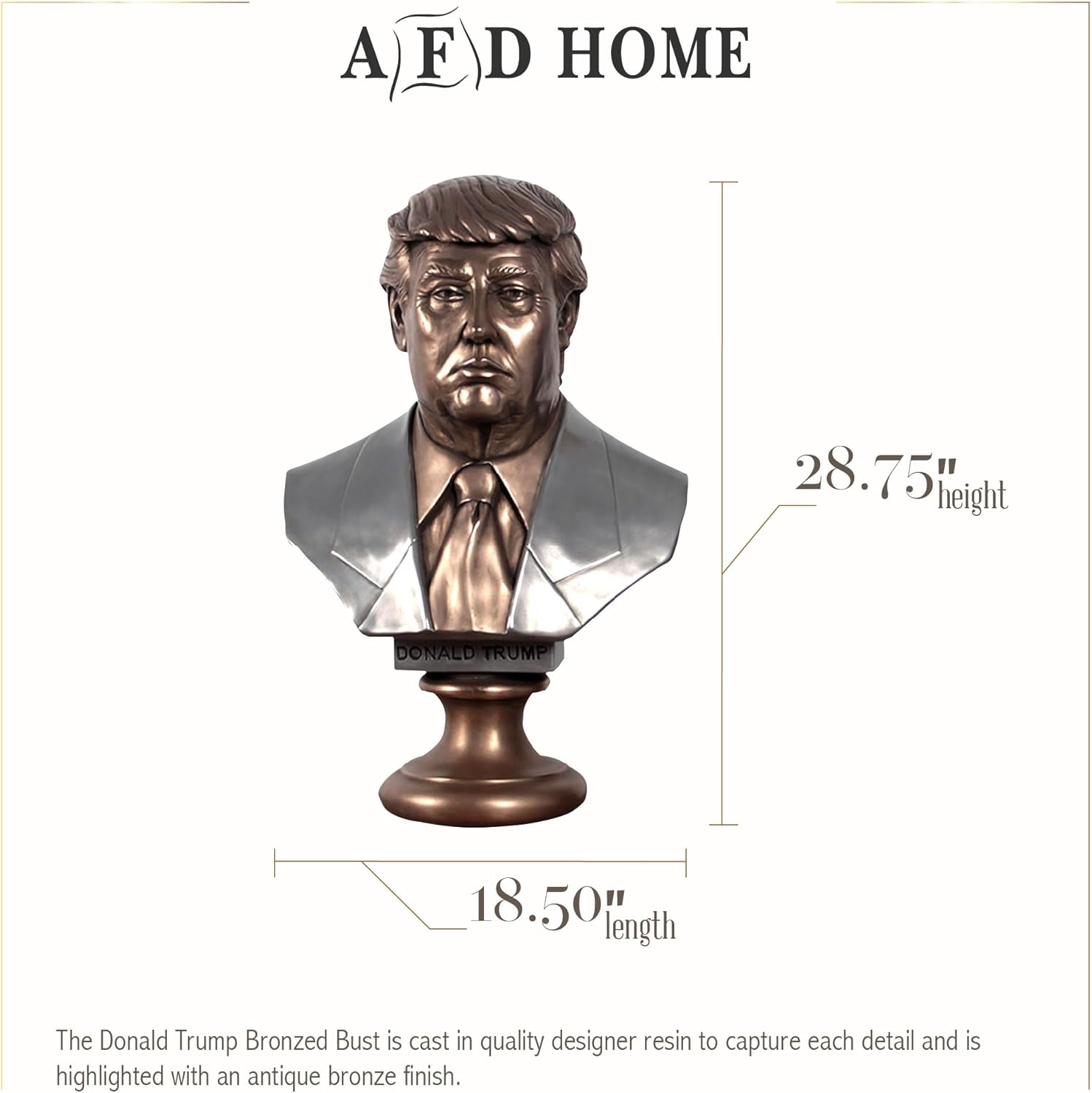 Donald Trump Faux-Bronze Statue 1850 x 1150 x 2875