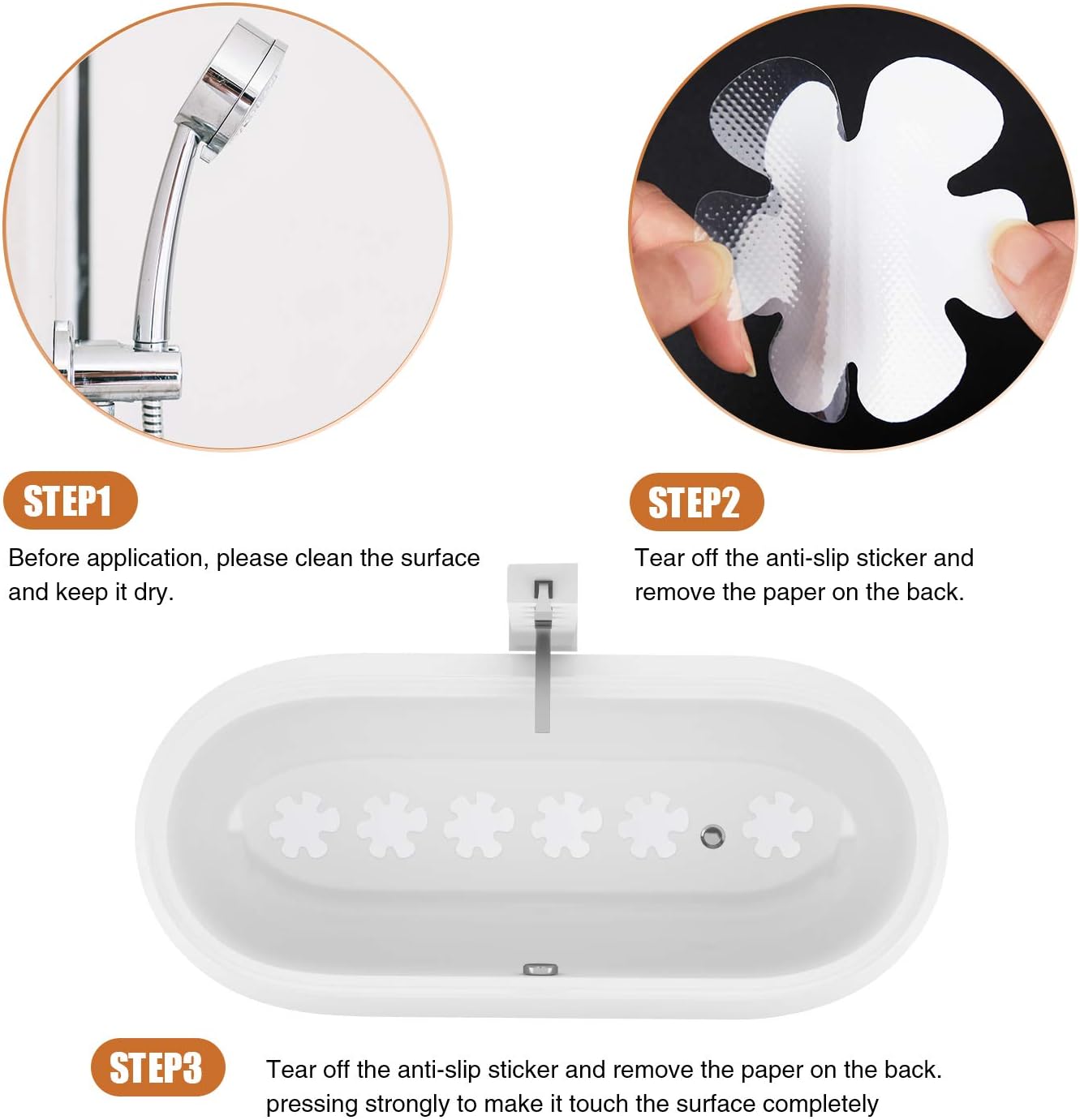 Non-Slip Bathtub Stickers with Premium Scraper