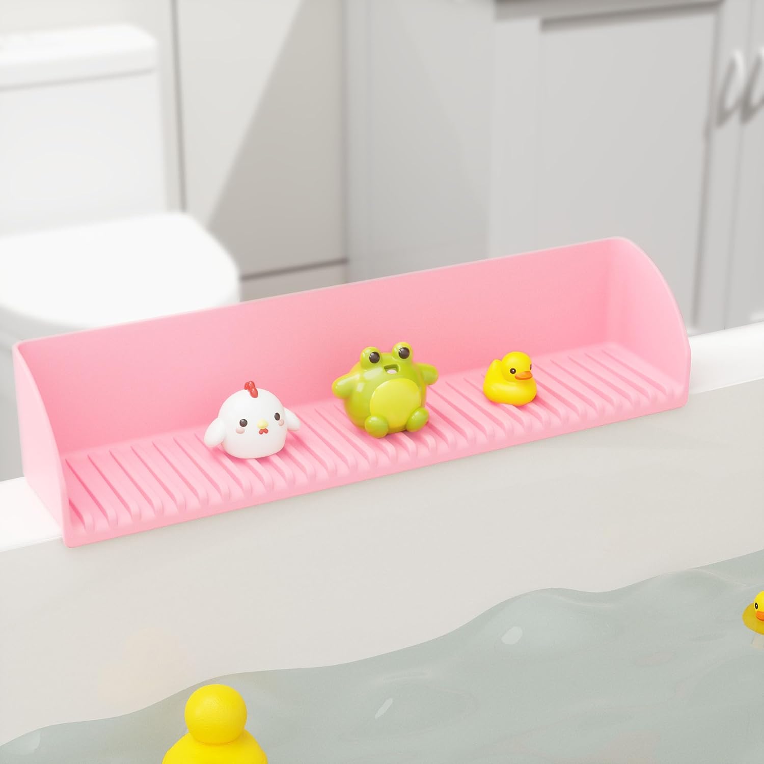 Roslim 2Pack Silicone Splash Guard for Kids with 4 Suction Cups Pink
