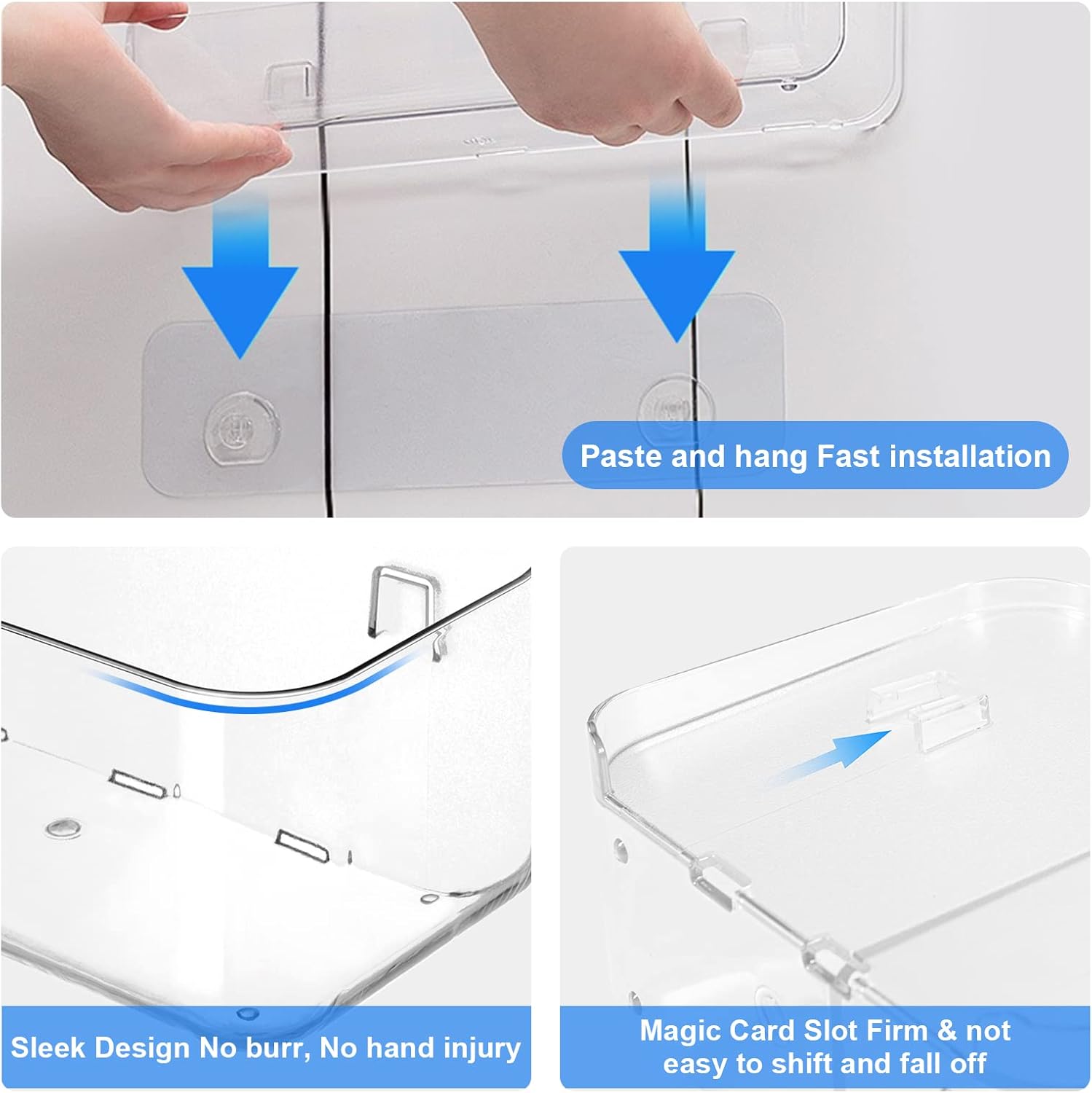 Diesisa Acrylic Shower Caddy with Self-Adhesive Tape