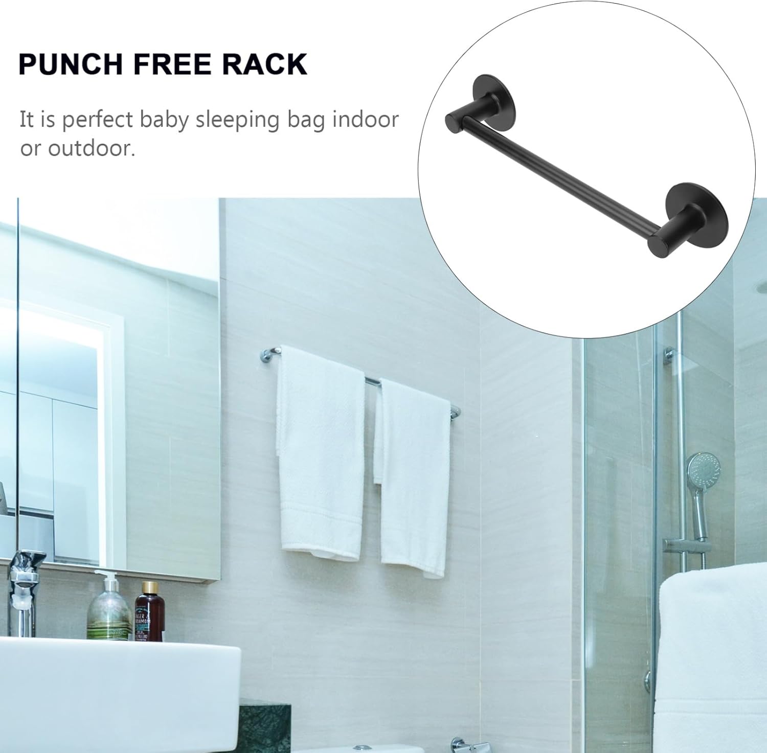 GLEAVI 1Pc Wall Mounted Towel Rack 1