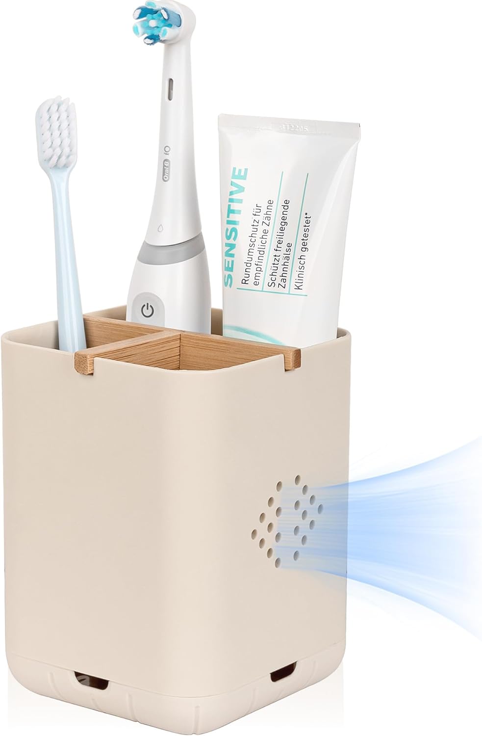 Durable 3-Slot Toothbrush Holder for Bathroom