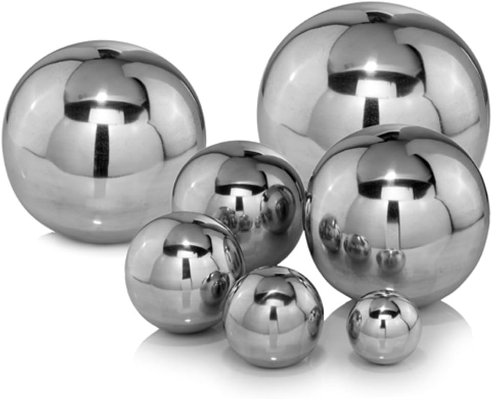 Modern Day Accents 10-inch Silver Aluminum Polished Sphere