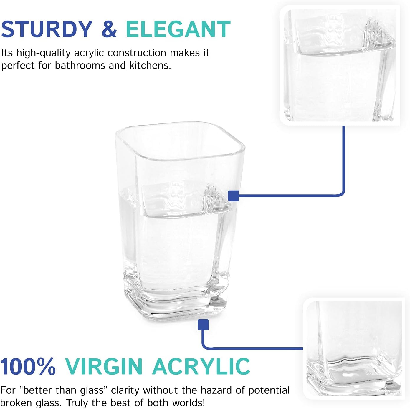 Huang Acrylic Clear Square Toothbrush Holder
