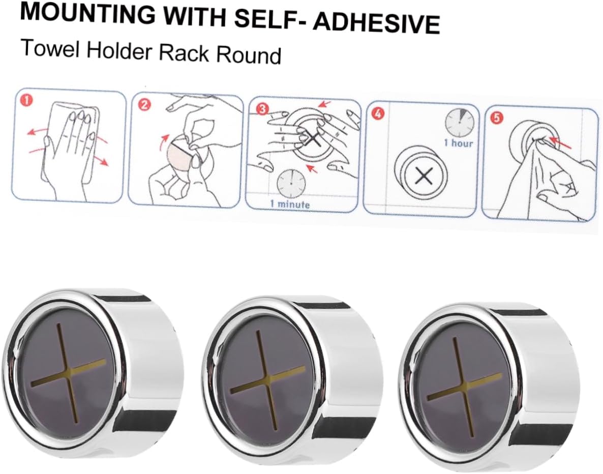 3pcs Self-Adhesive Towel Holder with Punch Design