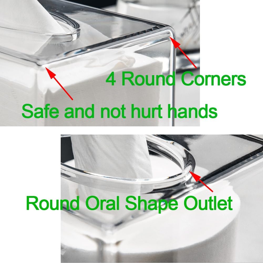 GRACECOTT Square Clear Acrylic Tissue Box
