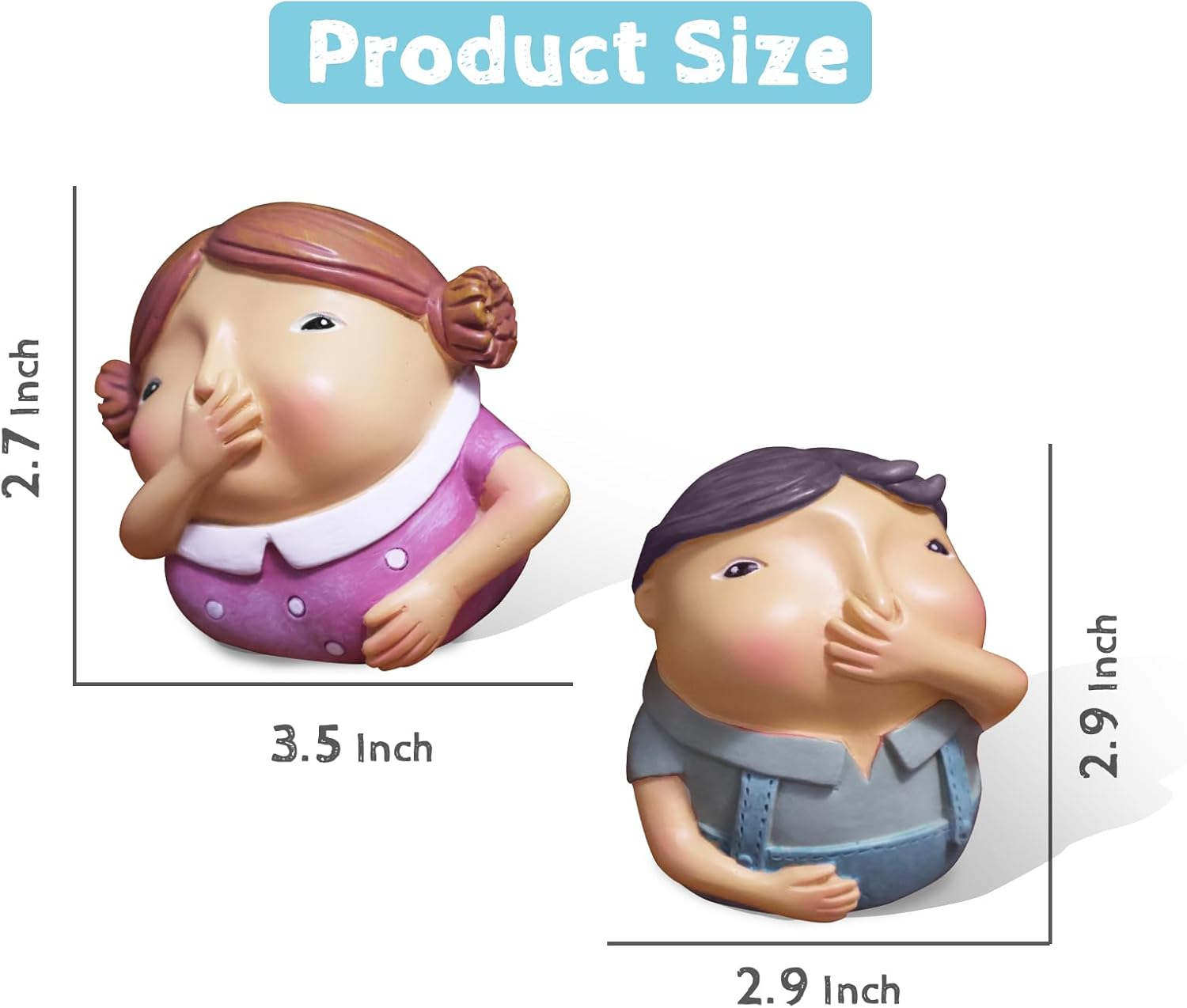 LIKDAY Whimsical Boy Girl Nose Holding Bathroom Statue