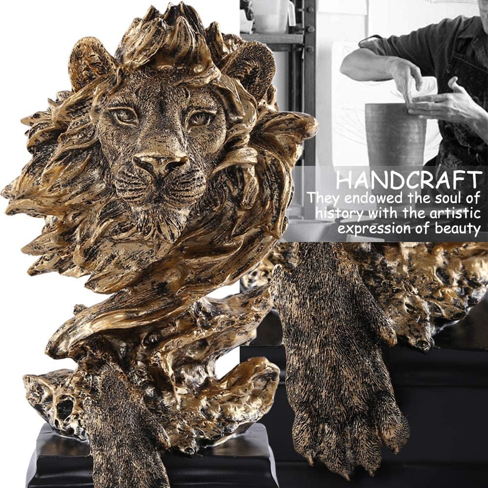 HW Sandstone Lion Statue - Golden Color