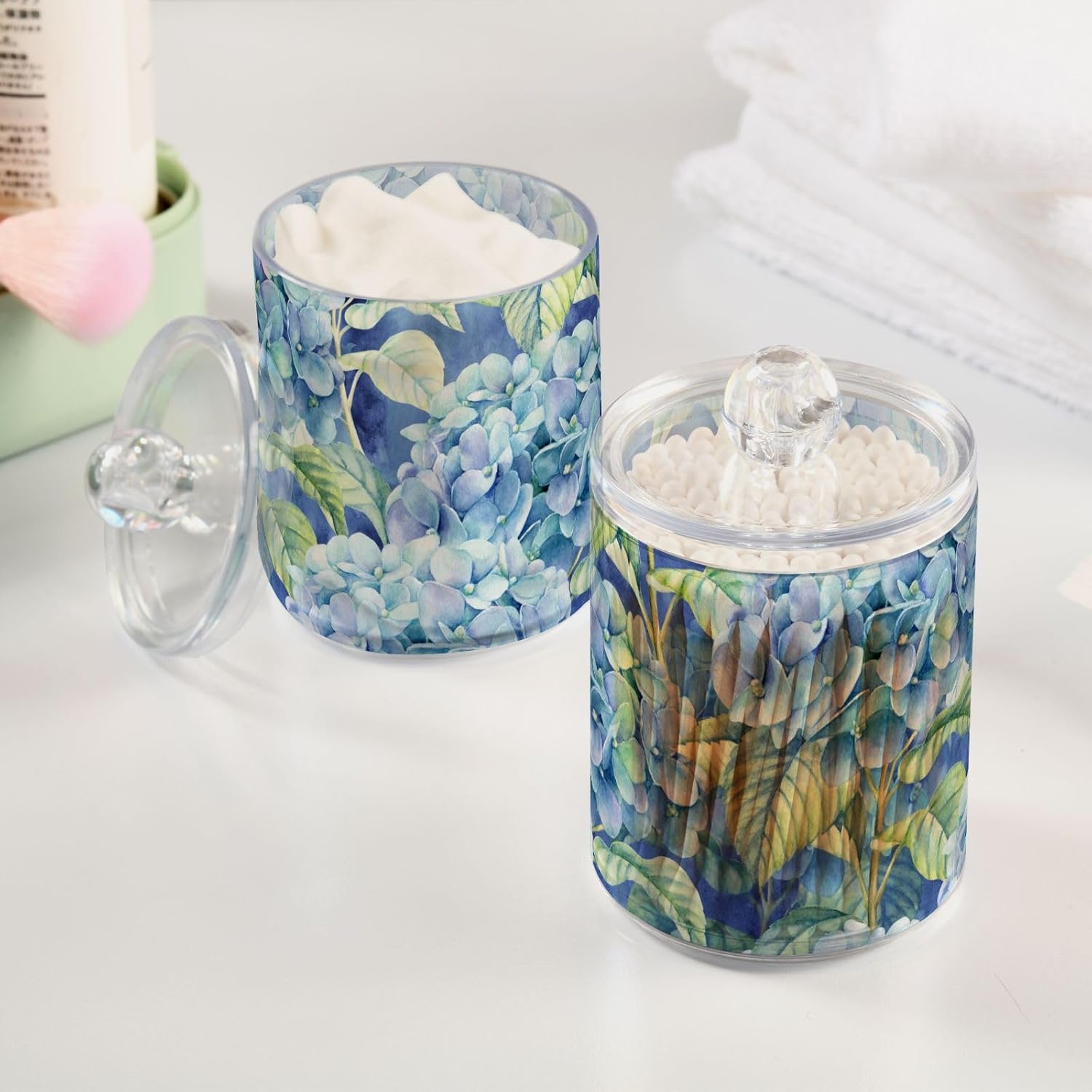 Fustylead Vibrant Blue Hydrangea Canister Set