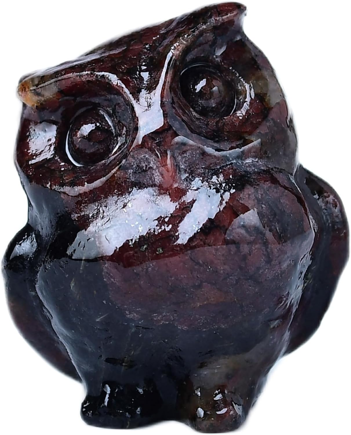Natural Garnet Crystal Owl Decor Healing Statue