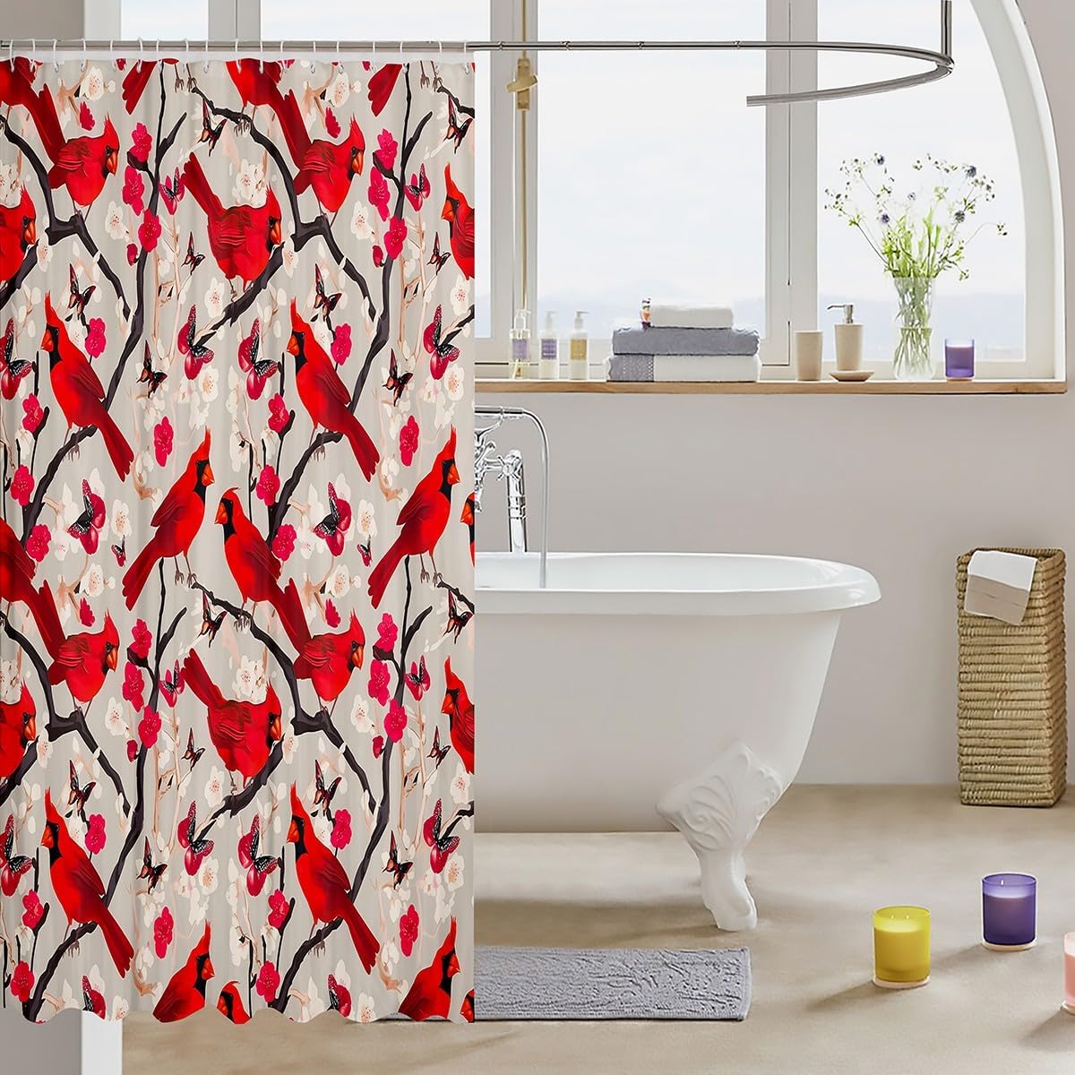 Feelyou Merry Christmas Bath Curtain Set 72x72