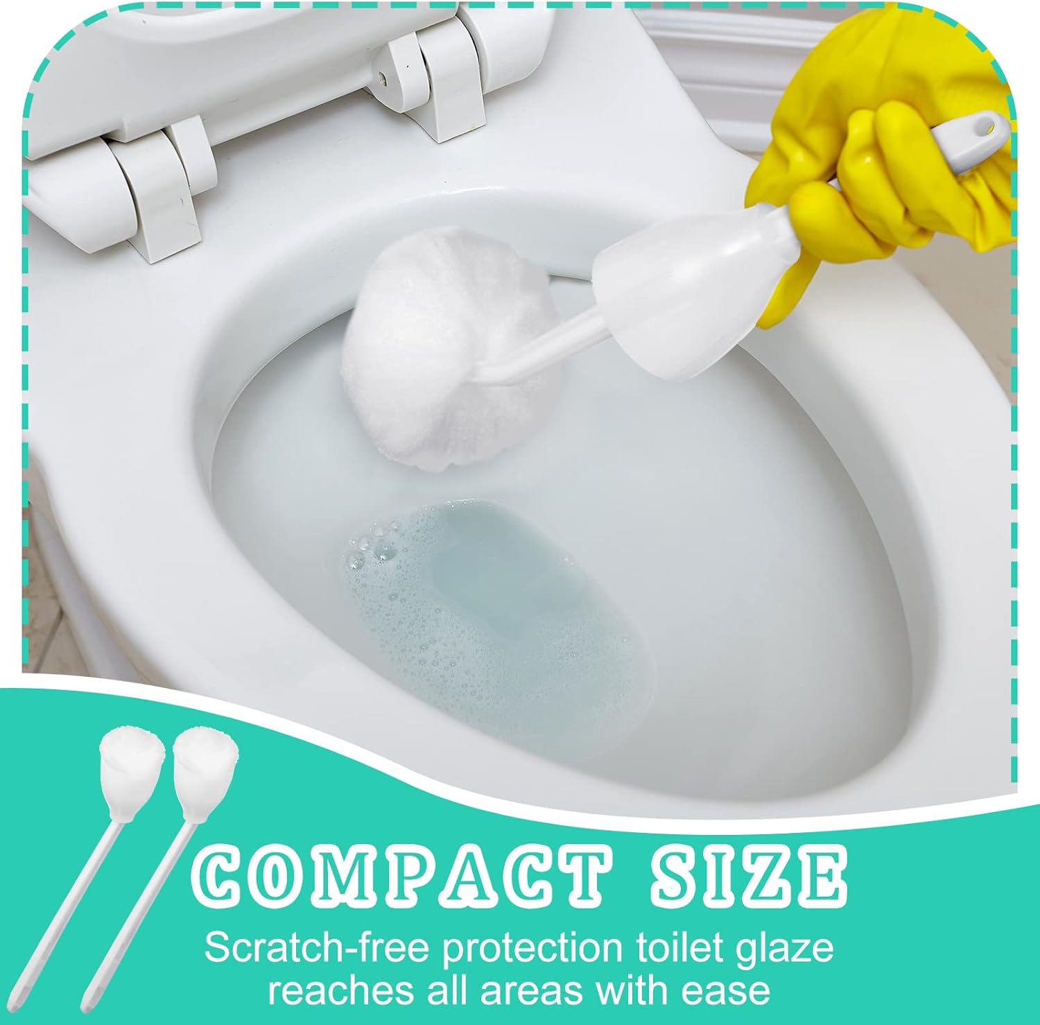 Eaasty 8 Pcs Toilet Bowl Brush with Holder