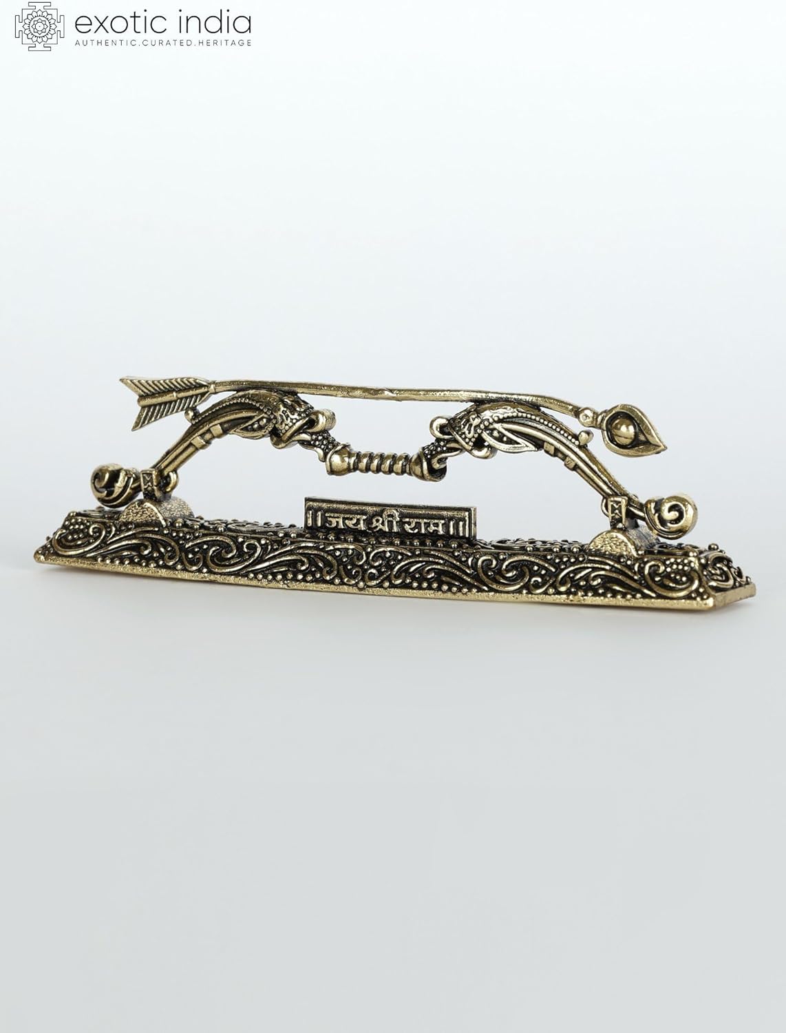 Small Superfine Brass Shri Ram Dhanush Hand-Carved Pooja Decor Showpiece Gift