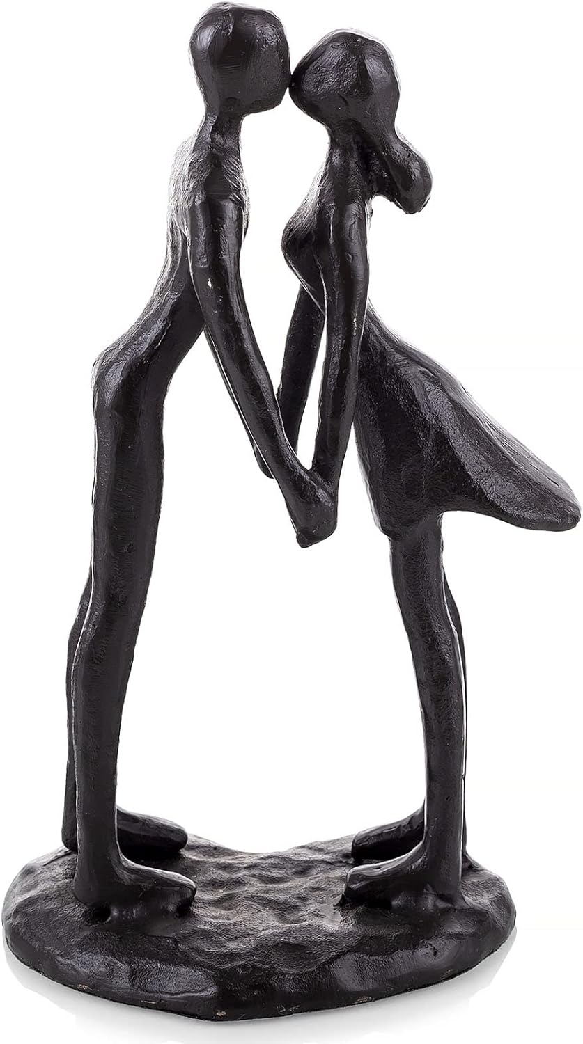 Sziqiqi Kissing Couple Cast Iron Sculpture