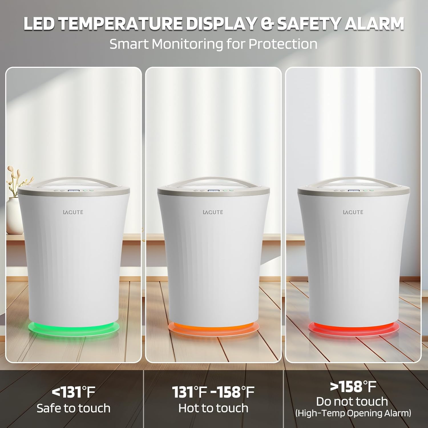 Lagute Towel Warmers Bucket with 24H Delay RGB Light