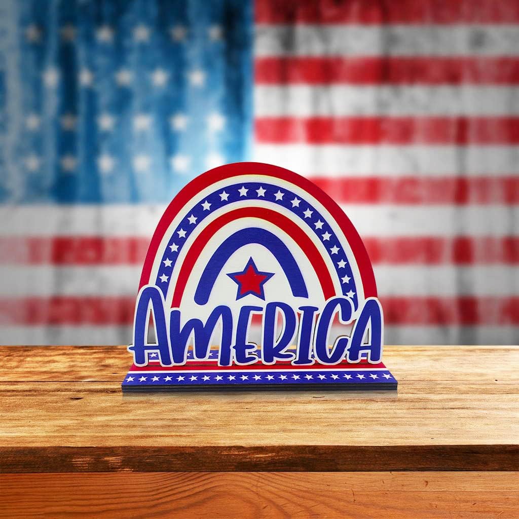 3 PCS 4th of July Table Centerpieces with American Flag Decorations