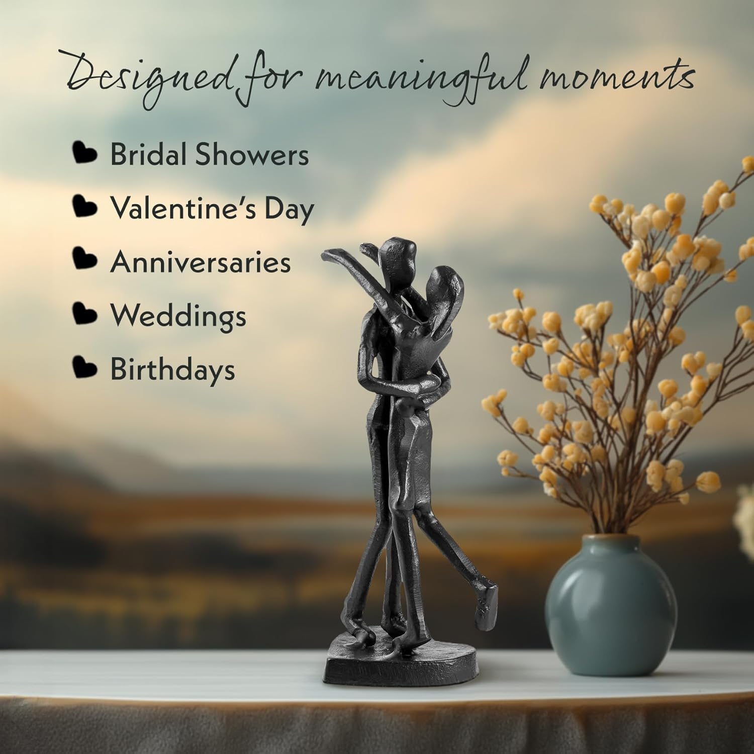 6th Anniversary Couple Iron Sculpture Romantic Gift for Her