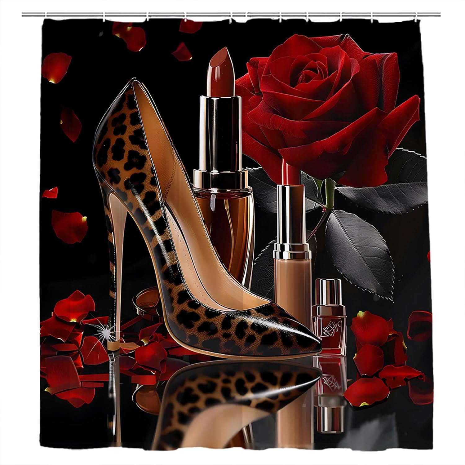 High Heel Shoe Shower Curtain 70x70 inch with Hook