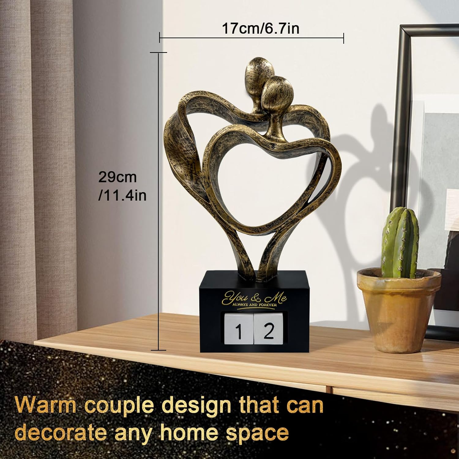 Romantic Couple Love Statue Sculpture for Her and Him
