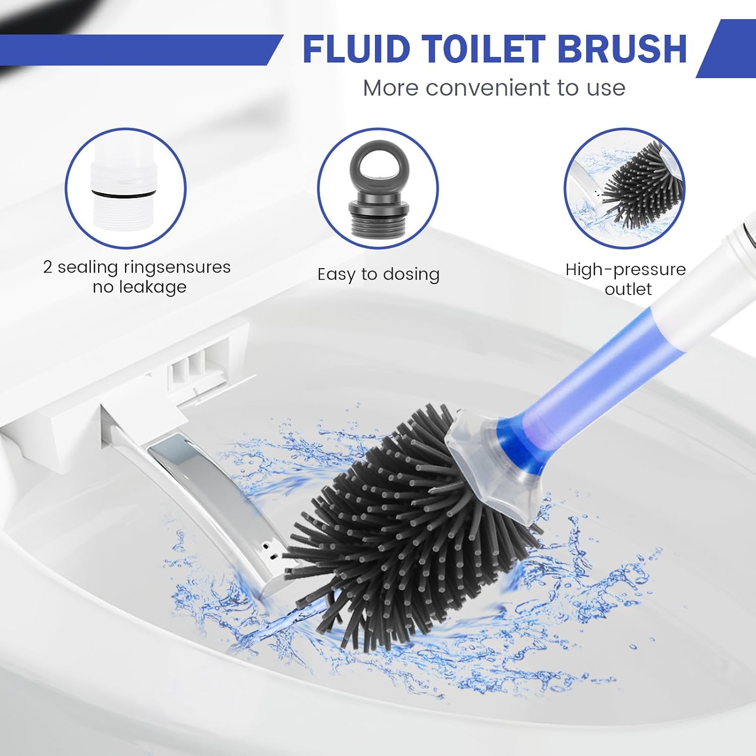 MABCIRY Toilet Brush with Refillable Handle Dispenser