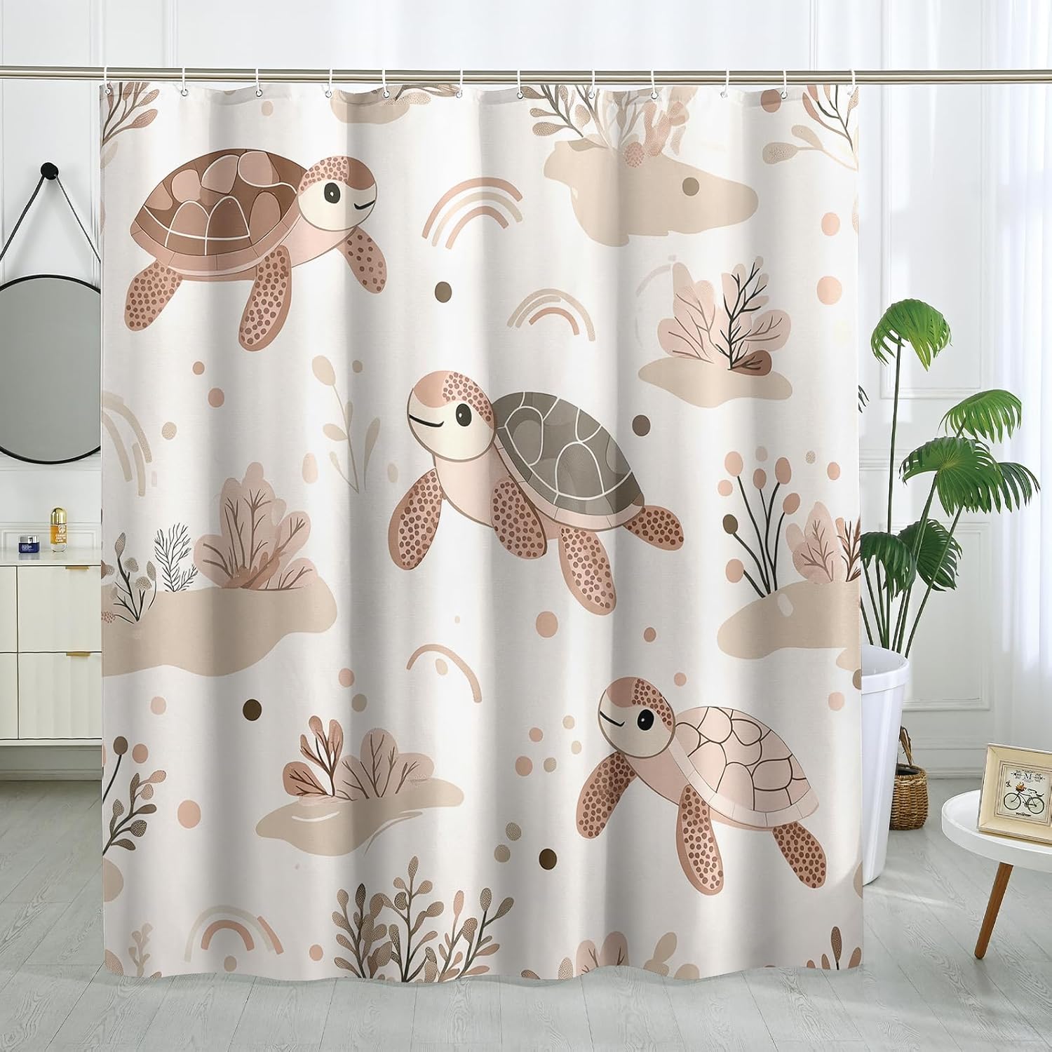 Kids Sea Turtle Decorative Shower Curtain Set