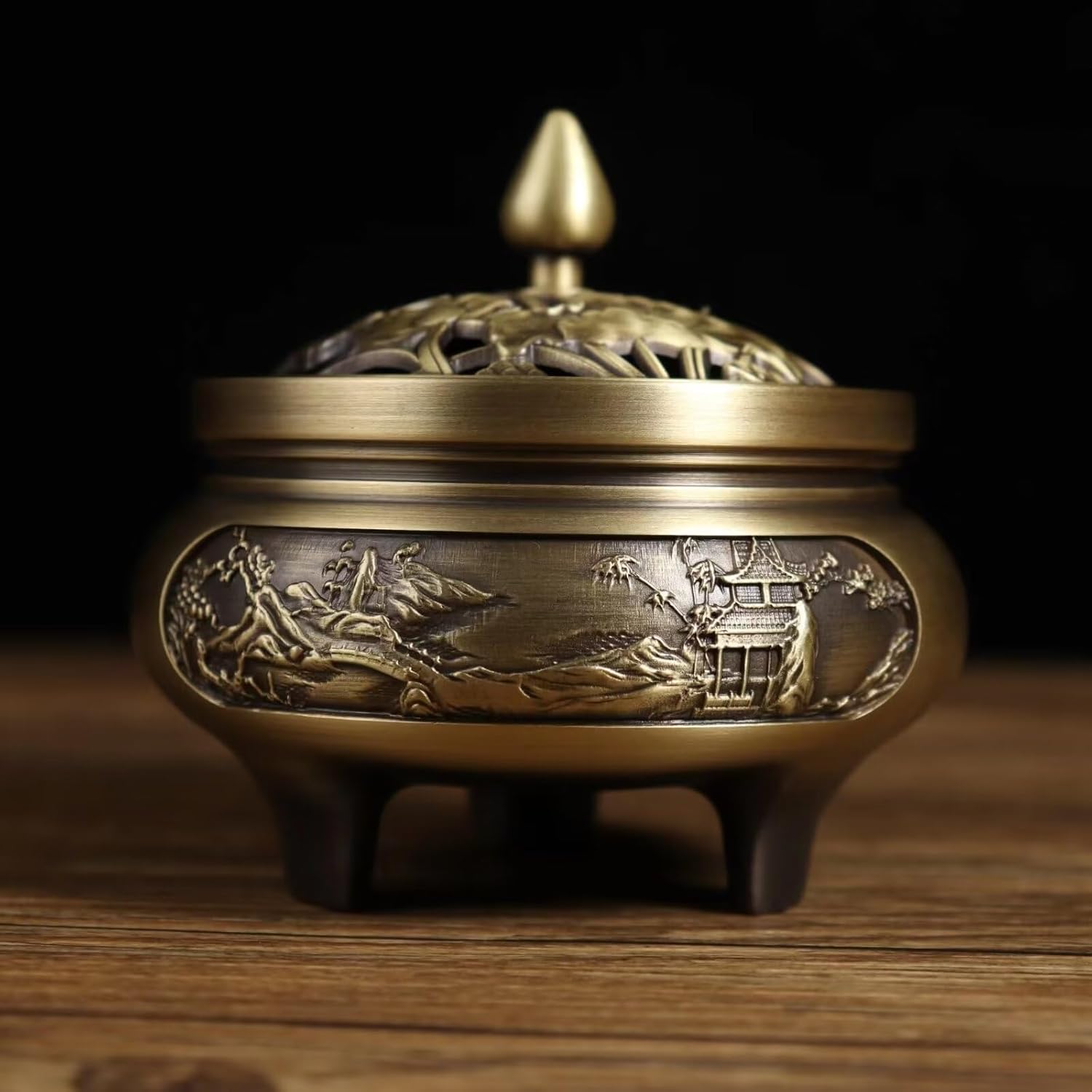 Julrybox Brass Incense Burner Zen Home Office Decor