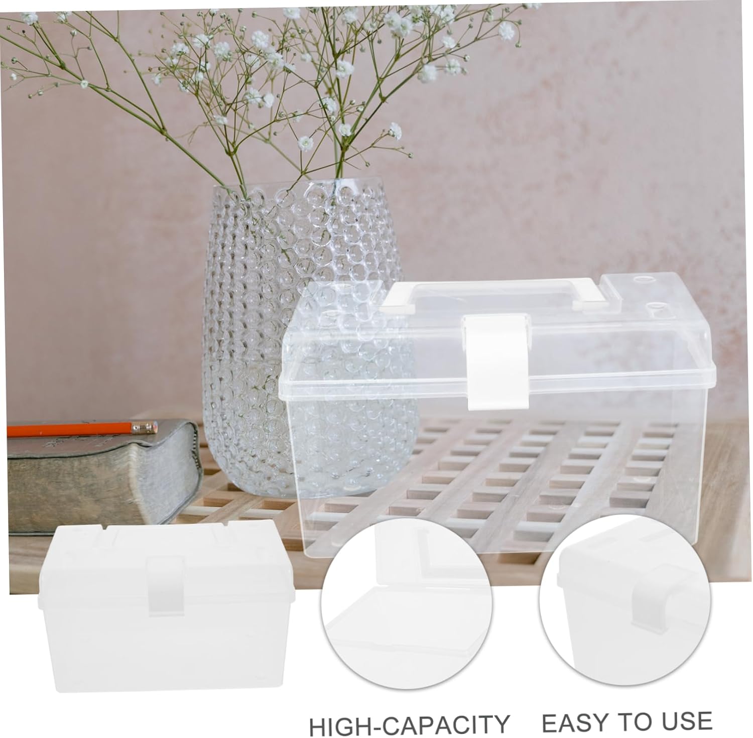 Ipetboom Portable Medicine Cabinet with Transparent Design and Buckle Closure