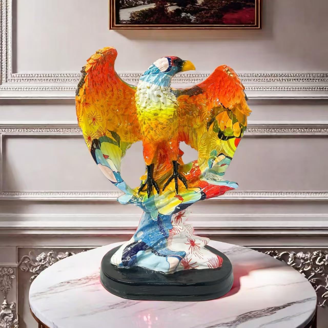 Rekeell Decorative Resin Eagle Statue Purple Blue