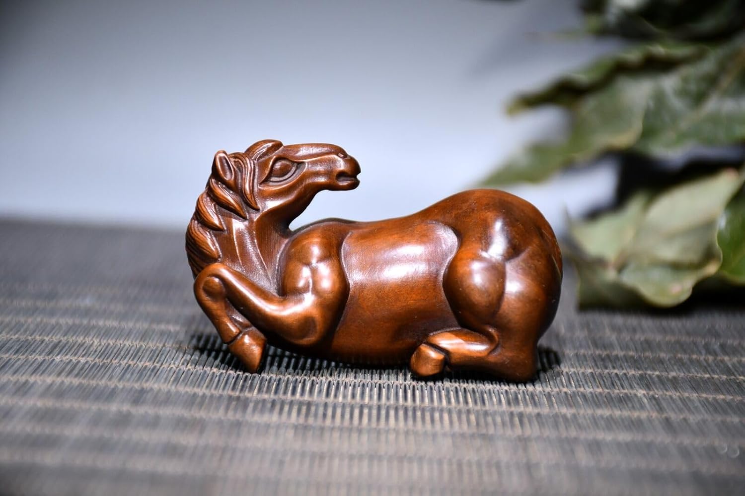 LimpaC Collection Boxwood Zodiac Horse Statue Handcrafted Home Decor