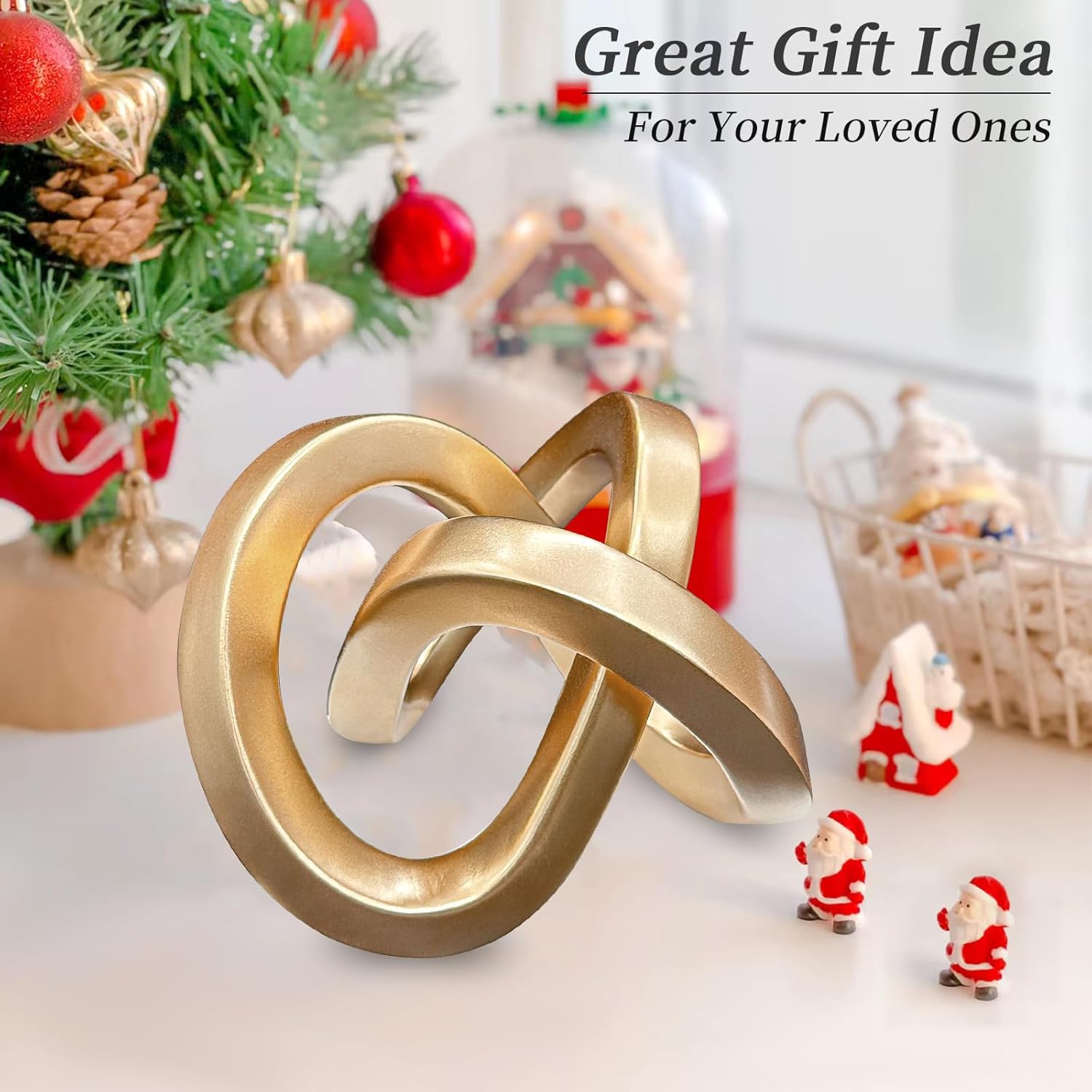 Modern Gold Geometric Sculpture Decor for Home Office