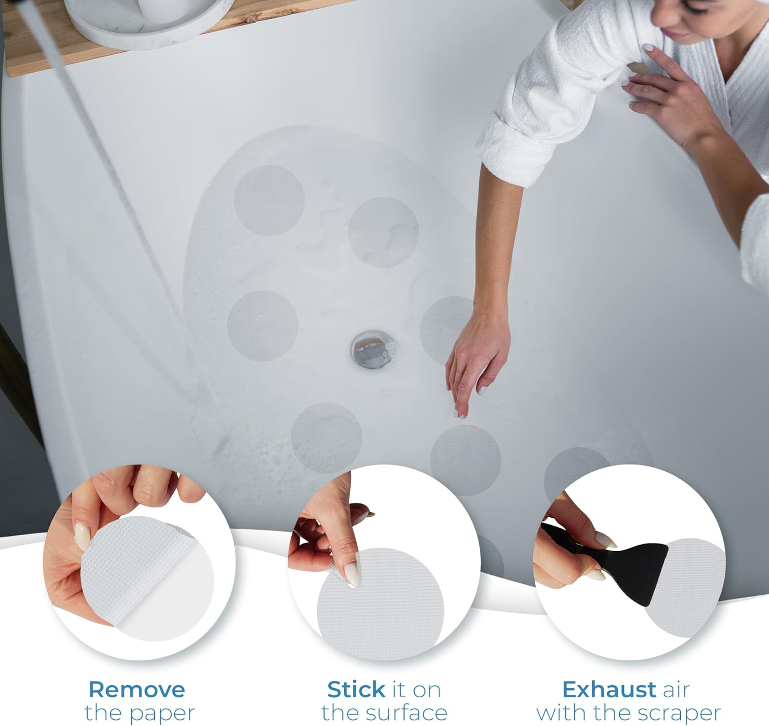 Clear Bloom Anti-Slip Shower Stickers 24 PCS 1