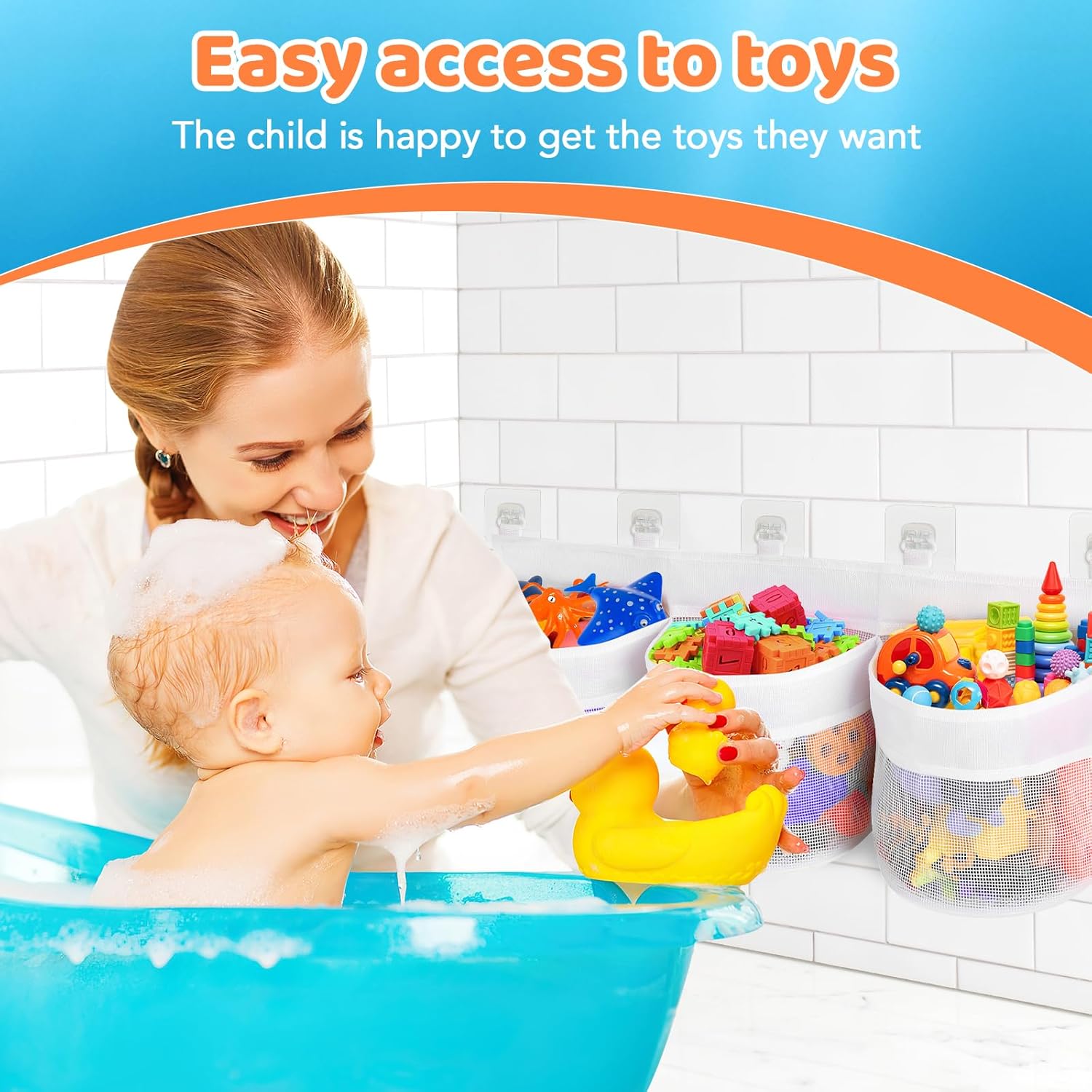 Shadowvoxel Bath Toy Storage Mesh Basket Organizer 1