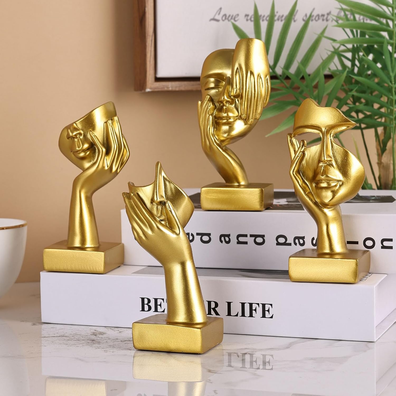 GAOSHENG Mini Abstract Thinker Figurine Set of 4
